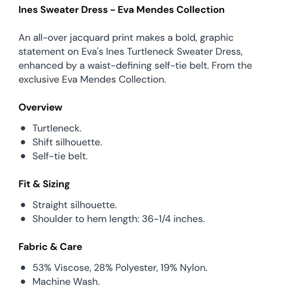 Ines Sweater Dress - Eva Mendes Collection - Picture 5 of 11